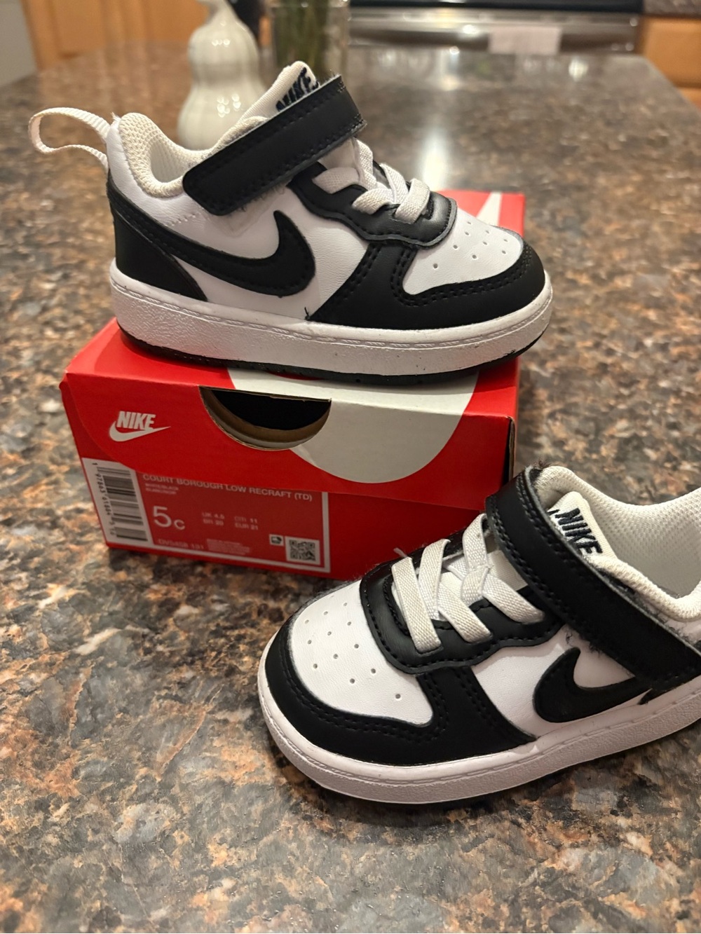 Nike Panda Dunk Kids Black and White Low-Top Sneakers